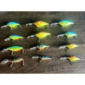 Lot 12 Vintage Rapala Risto Rap Ireland 1 CCShad 2 Storm Hot N TOT Crank baits
